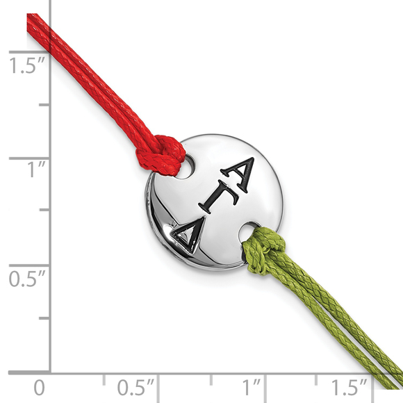 Alpha Gamma Delta Sorority Circle Disc Red and Green with 1in ext Bracelet - Picture 4 of 4